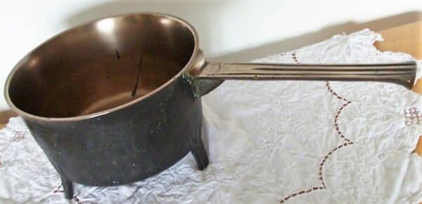 Antique English Georgian Bronze Skillet / Posnet Antique Antique Metals 7