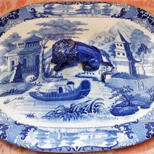 Canton River Scene Tureen Cover