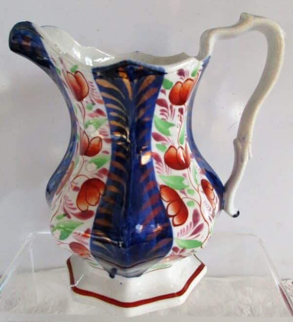 Antique Victorian Gaudy Welsh “Conwy” Pattern Pottery Jug Antique Antique Ceramics 3