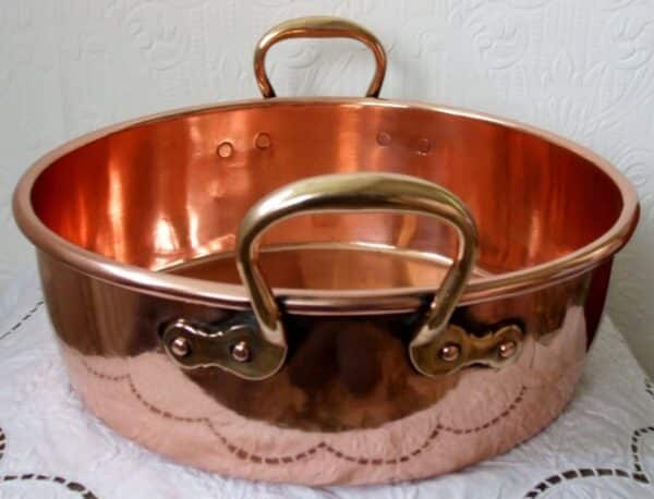 Antique English Victorian Copper Cream Setting Pan kitchenalia Antique Metals 4