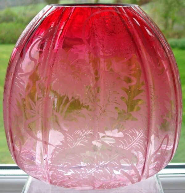 Cranberry Dresden Lamp