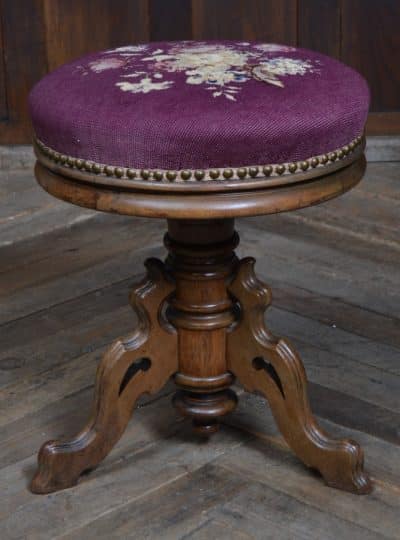 Victorian Walnut Adjustable Piano Stool SAI3181 Antique Furniture 3