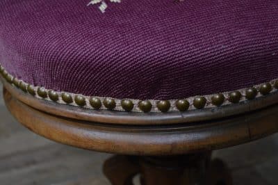 Victorian Walnut Adjustable Piano Stool SAI3181 - Image 4