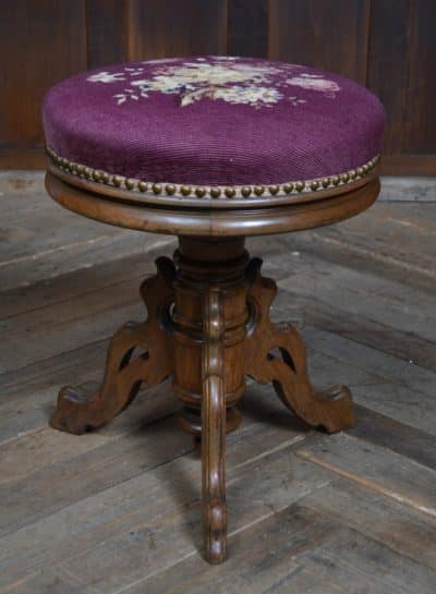 Victorian Walnut Adjustable Piano Stool SAI3181 Antique Furniture 8