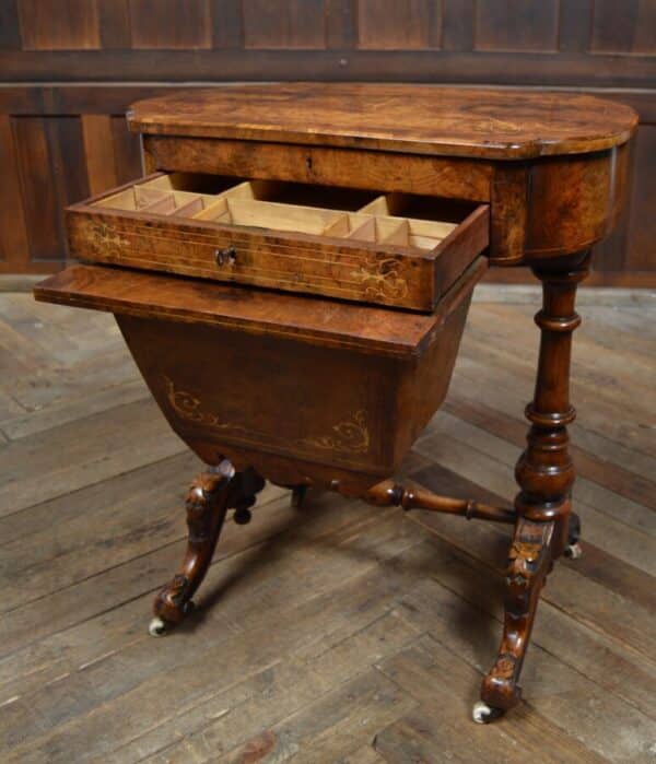 Victorian Walnut Work Table SAI2853 - Image 35