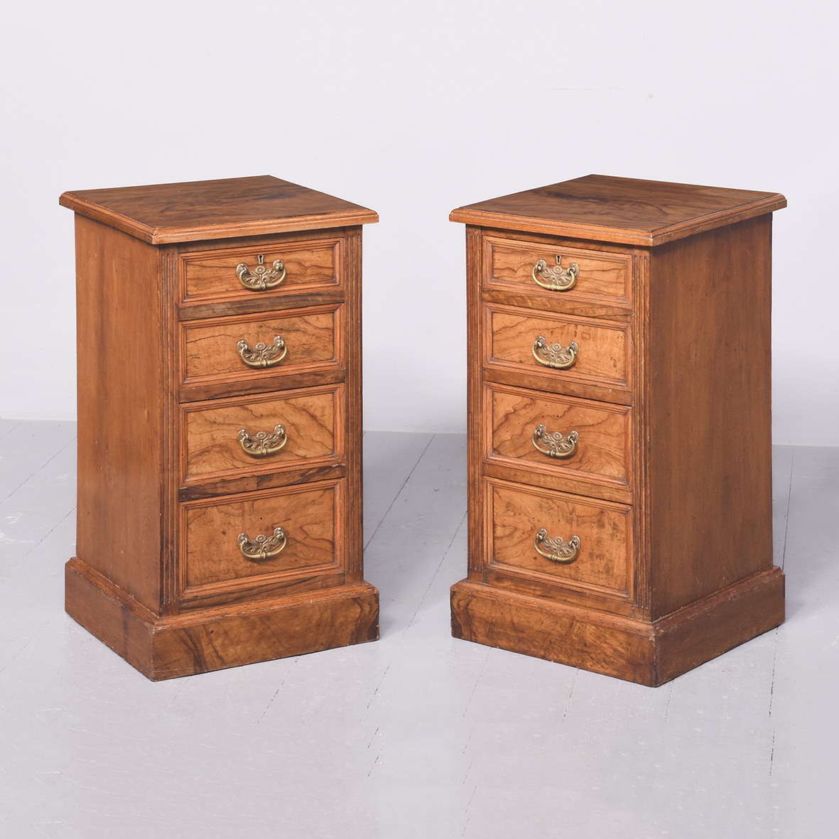 Rare Pair of Late Victorian Figured Elm and Ash Chest of Drawers/Bedside Lockers Antique Chest Of Drawers