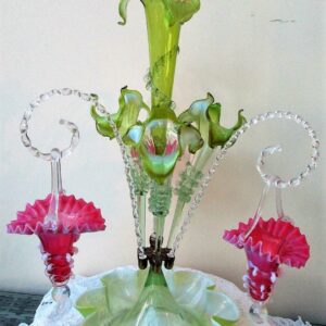 Green and Pink Epergne