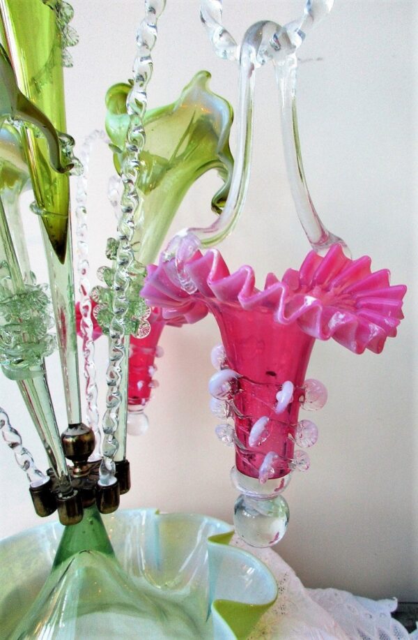 Green and Pink Epergne