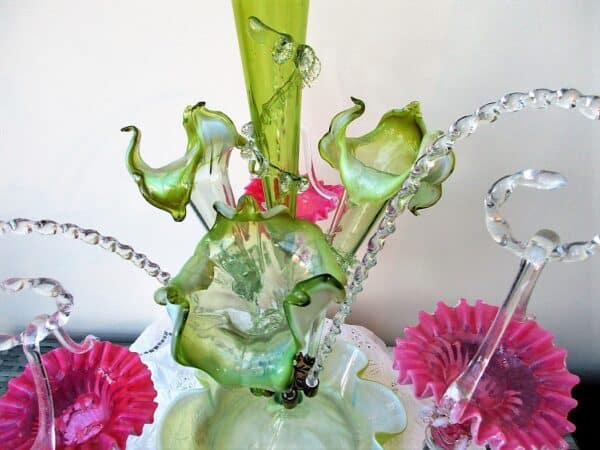 Green and Pink Epergne