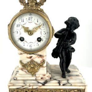 Fine Victorian French Figural Mantel Clock – ca 1890 Antique gilt French clocks Antique Clocks