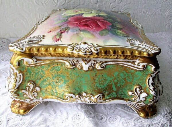 English Porcelain Jewel Casket ~ Reginald Johnson casket Vintage 5