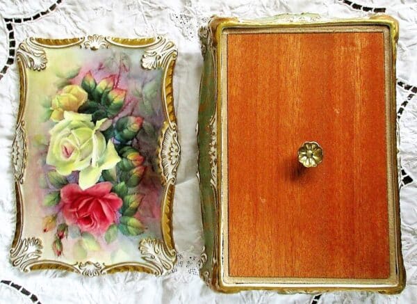 English Porcelain Jewel Casket ~ Reginald Johnson casket Vintage 9