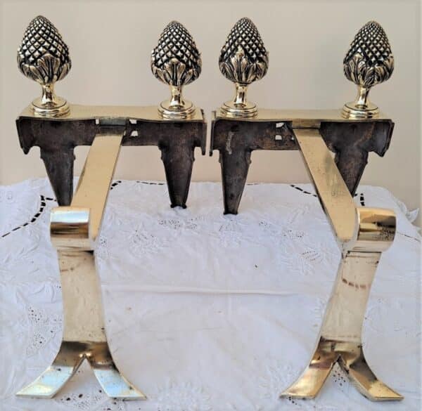 Pair Brass Andirons