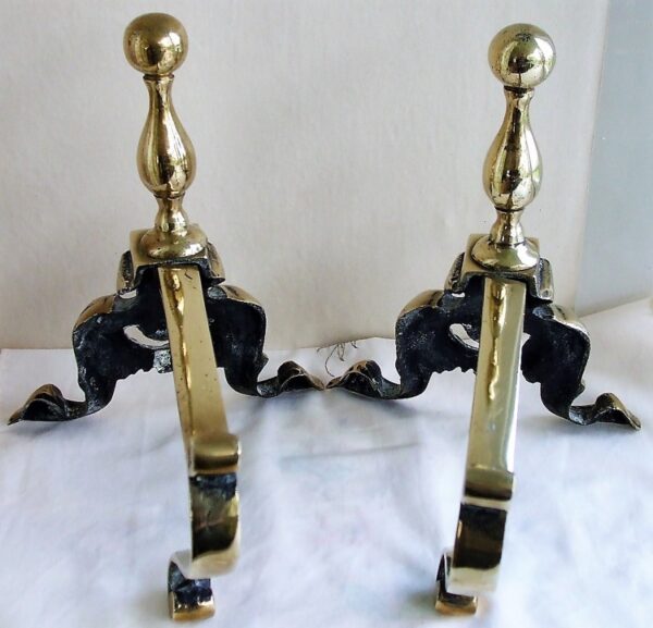 Pair Brass Andirons