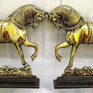 Pair Brass Chimney Horses