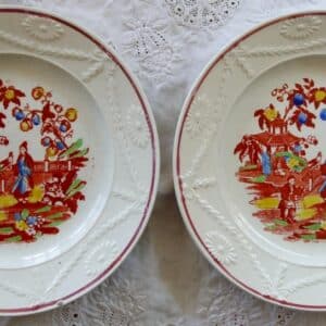 Pair Chinoiserie Plates