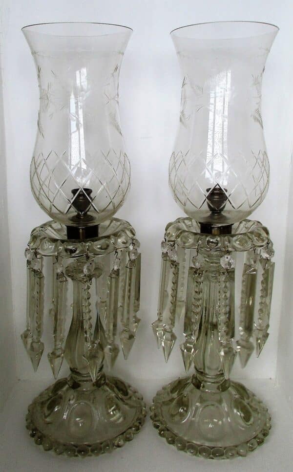 Pair Clear Candle Lustres