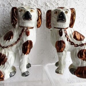 Pair Copper Lustre Spaniels H 2477A-B