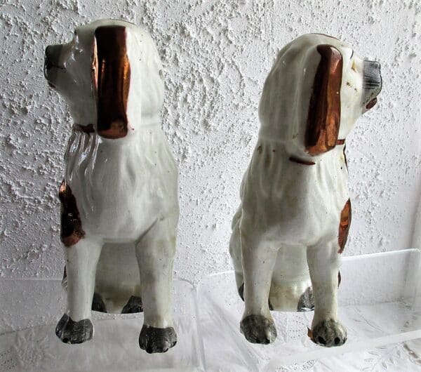 Pair Copper Lustre Spaniels H 2477A-B