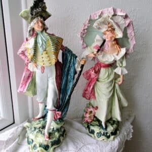 Pair Faience Figurines