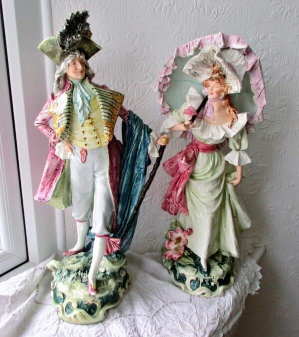 Pair Faience Figurines