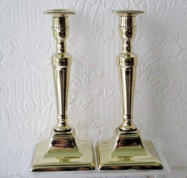 Pair Georgian Brass Candlesticks