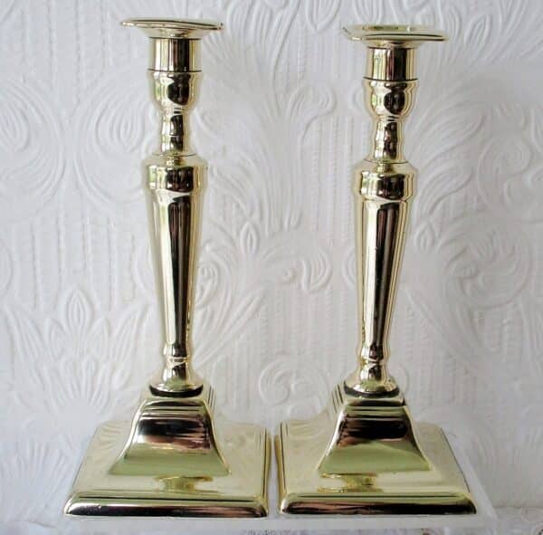 Pair Georgian Brass Candlesticks