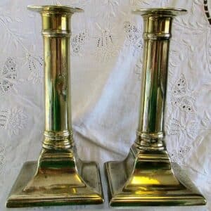 Pair Georgian Brass Candlesticks