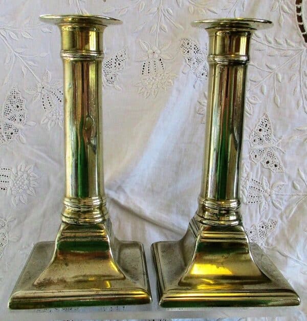 Pair Georgian Brass Candlesticks