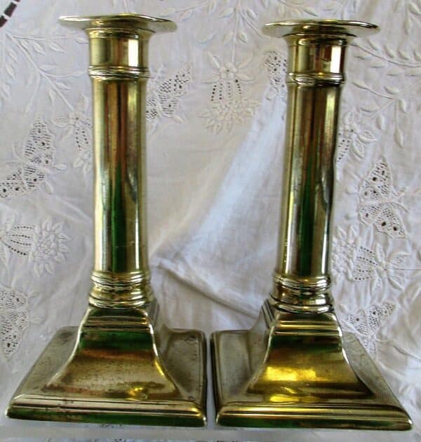 Pair Georgian Brass Candlesticks