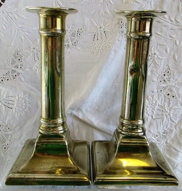 Pair Georgian Brass Candlesticks