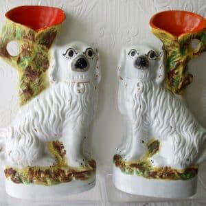 Pair Spaniel Spill Vases