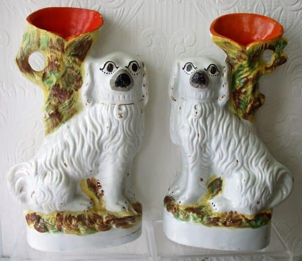 Pair Spaniel Spill Vases