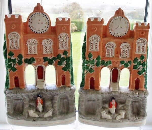 Antique English Victorian Staffordshire Pottery Castle ~ H a3202 Antique Antique Ceramics 8