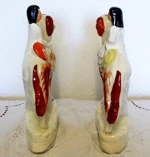 Pair of Antique English Victorian Staffordshire Pottery Figure Groups ~ “Children on Setters” ~ H 2235 / H 2236 Antique Antique Ceramics 4