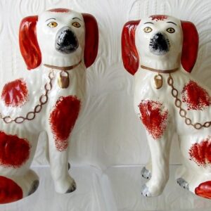 Pair Staffordshire Spaniels H 2477 A - B