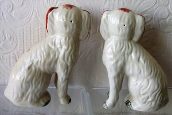 Pair of Antique English Victorian Staffordshire Pottery “Comforter” Spaniels spaniels Antique Ceramics 5