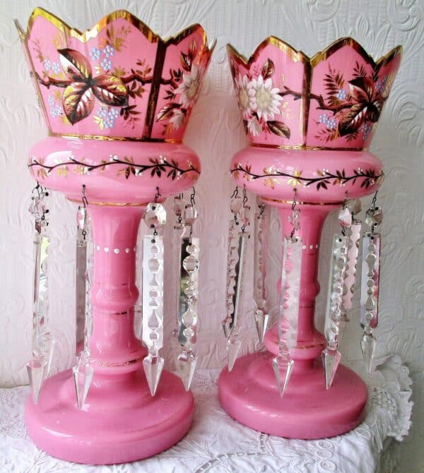 Pair of Pink Lustres