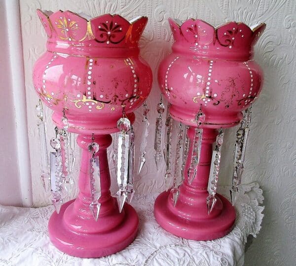 Pair of Pink Lustres