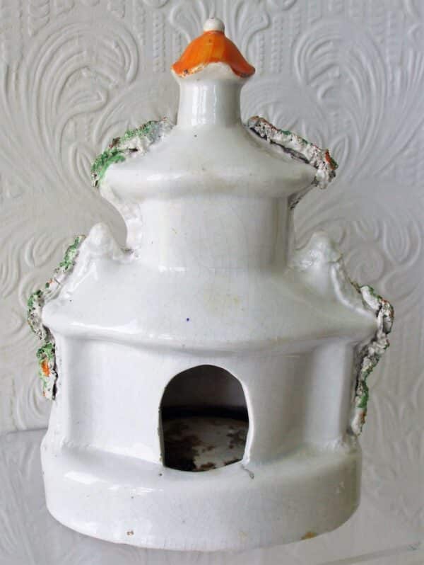 Antique English Victorian Staffordshire Pottery Pastille Burner ~ H a3237 Antique Antique Ceramics 5