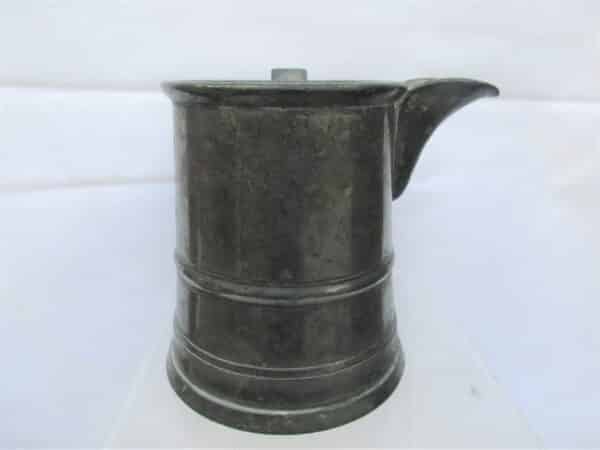 Antique English Victorian Pewter Pint Tavern Jug Antique Antique Metals 6