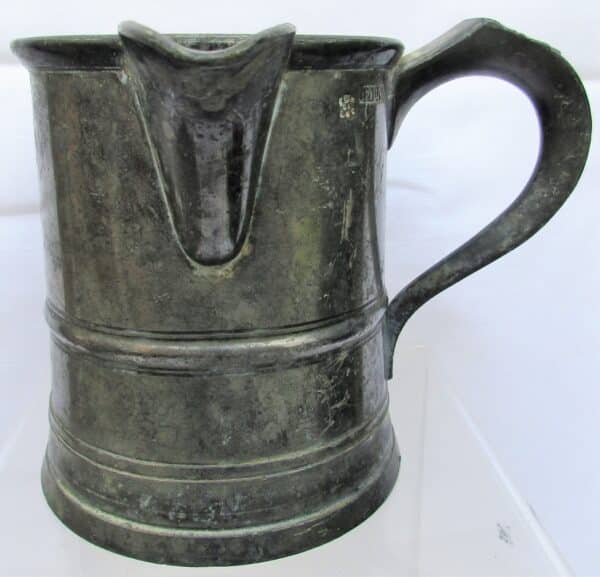 Antique English Victorian Pewter Pint Tavern Jug Antique Antique Metals 7