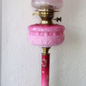 Pink Glass Column Lamp