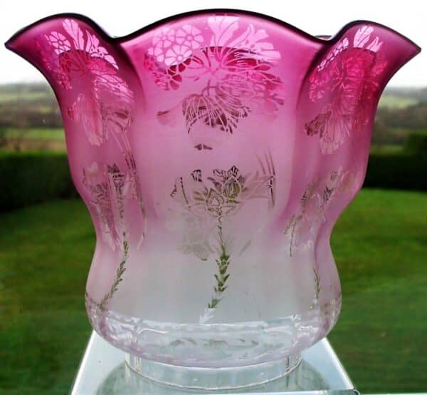 Pink Glass Column Lamp