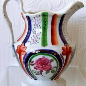 Pink Rose and Stripe Jug