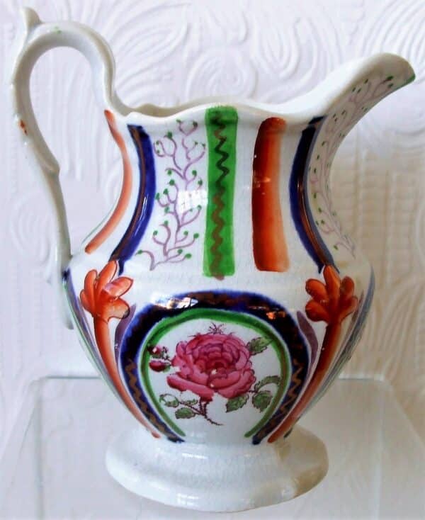 Pink Rose and Stripe Jug