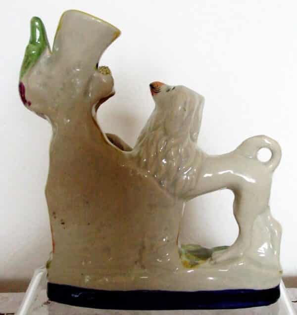 Antique English Victorian Staffordshire Pottery Poodle Spill Vase ~ CMP P10 ~ H a2743 - Image 3