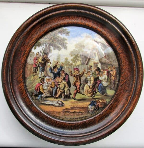 Pratt-ware Pot-lid No. 240 The Village Wedding