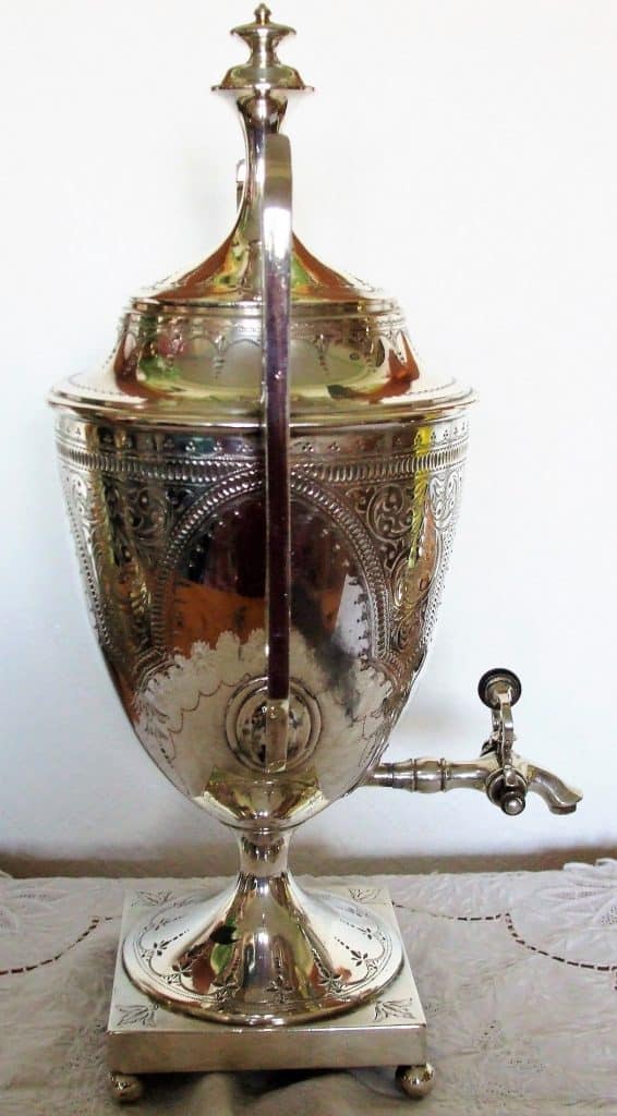 Antique English Edwardian Walker & Hall Silver Plated Samovar Antique Antique Metals 4