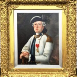 18thc Portrait Painting French Naval Officer Wearing Order Of St.Louis Antique Art